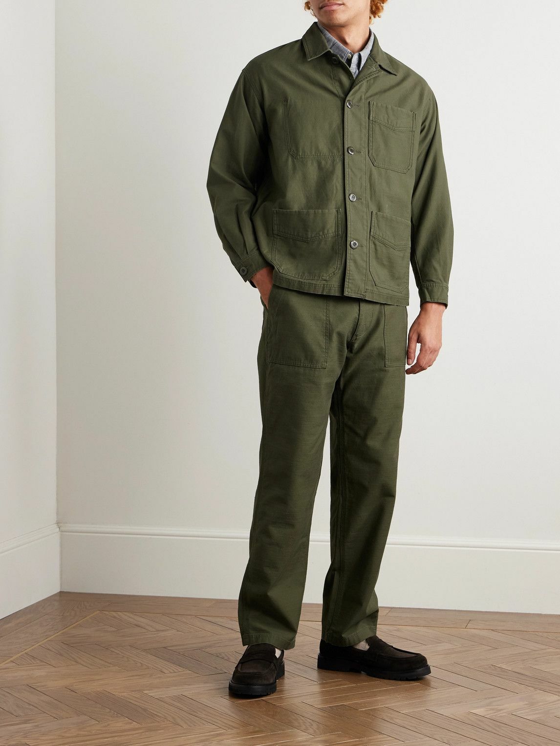 FrizmWORKS - Straight-Leg Cotton Trousers - Green