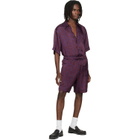 Dries Van Noten Red & Purple Viscose Shorts