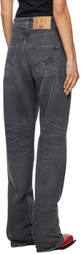 Martine Rose Black Open Fly Jeans