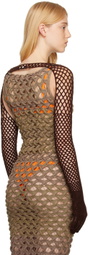 Isa Boulder Brown Map Gloves
