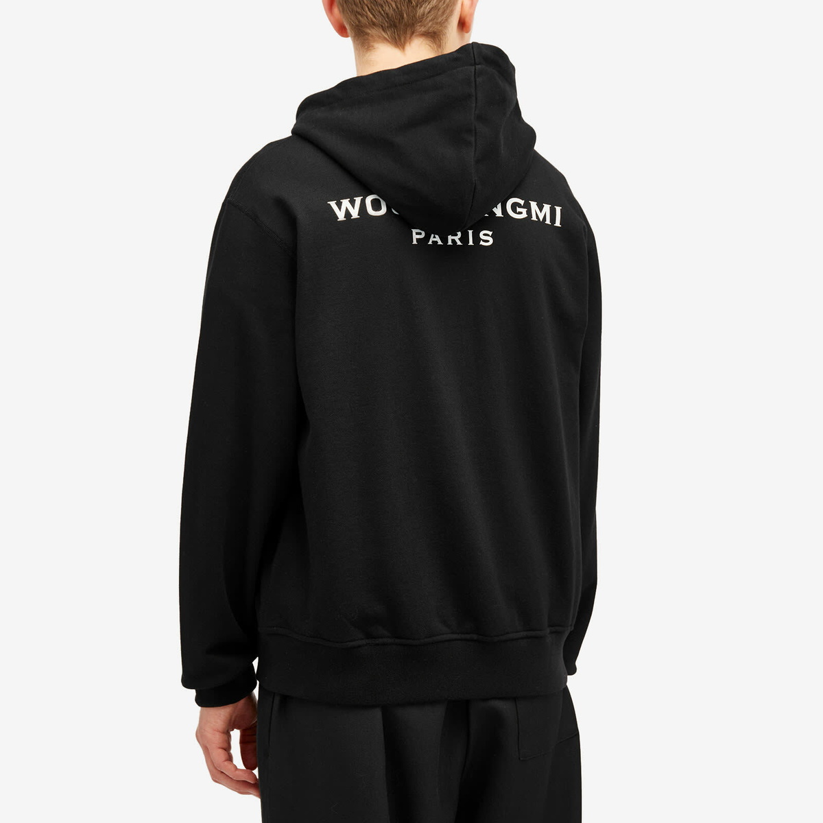 Wooyoungmi Men's Back Logo Zip Hoodie in Black Wooyoungmi