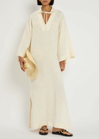 Lisa Marie Fernandez Woven Maxi Kaftan Dress White