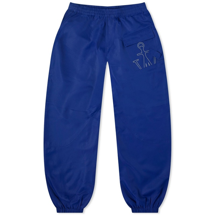 Photo: JW Anderson Men's Twisted Logo Trouser in Airforce Blue