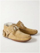 Quoddy - Legacy Ring Shearling-Lined Suede Moccasins - Brown