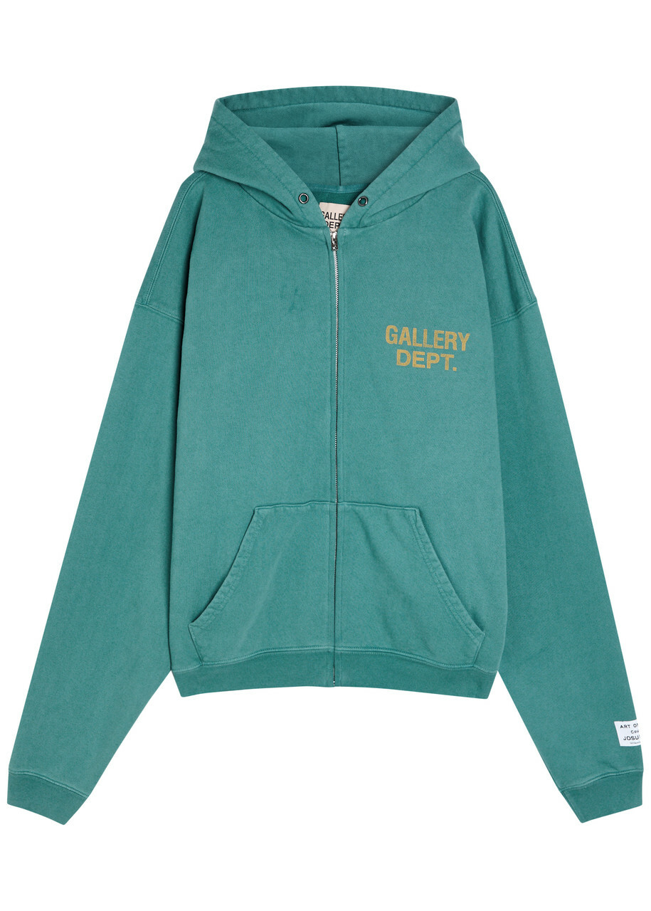 Gallery Dept. Hooded Cotton Sweatshirt Teal