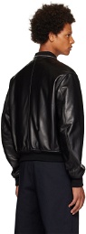 Jil Sander Black Two-Way Leather Jacket