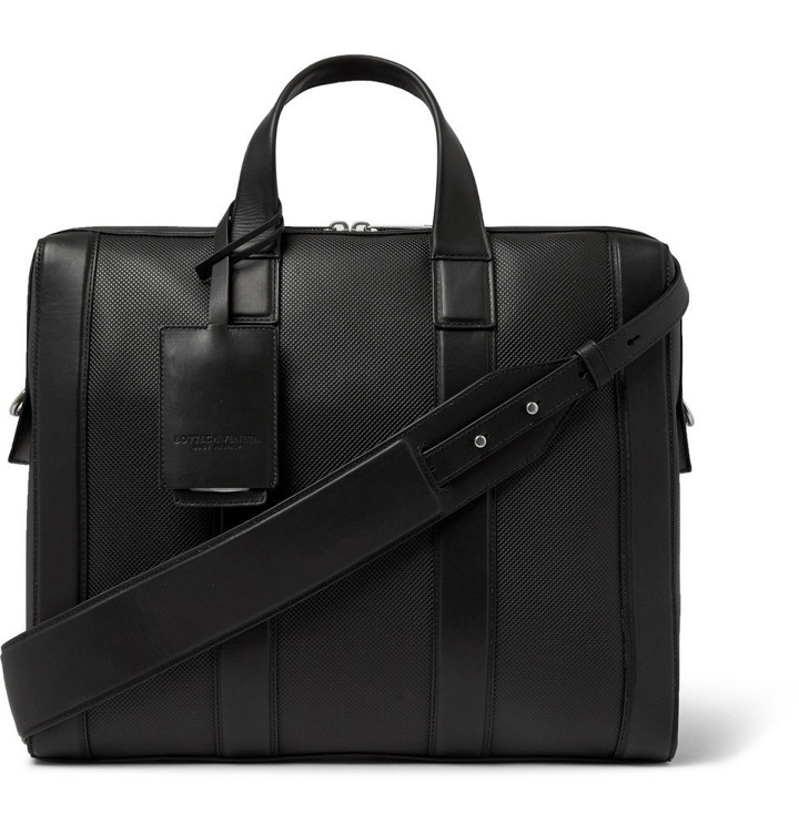Photo: Bottega Veneta - Textured-Leather Briefcase - Black