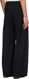Casablanca Black Wool Pleated Trousers