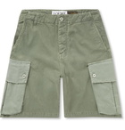 Loewe - Paula's Ibiza Colour-Block Wide-Leg Cotton Cargo Shorts - Green