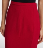 Mugler Virgin wool high-rise pencil skirt