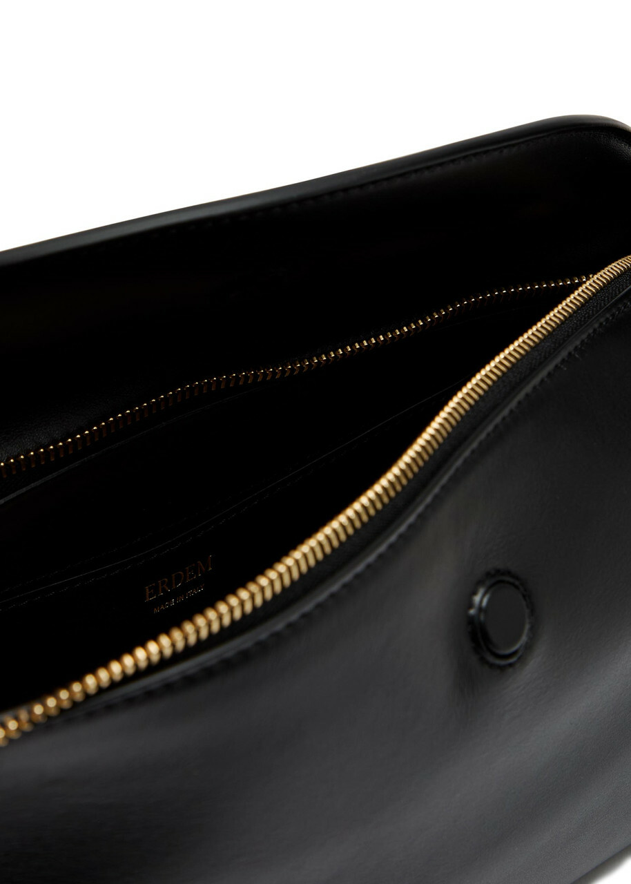 Erdem East West Bloom Leather Shoulder bag - Black - One Size