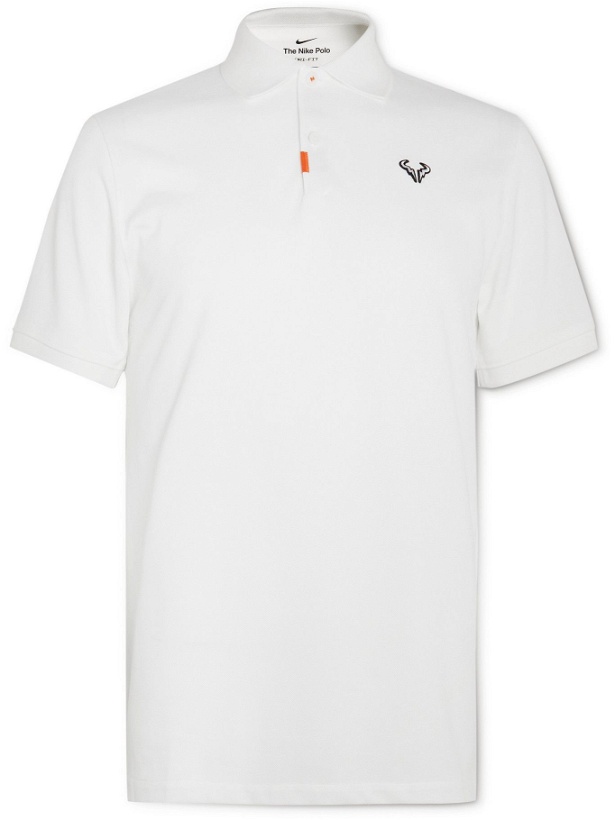 Photo: Nike Tennis - NikeCourt Rafa Slim-Fit Organic Cotton-Blend Piqué Polo Shirt - White