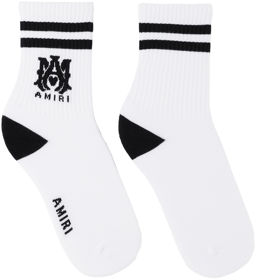 【正規店購入】AMIRI ソックス 41/42 ブラックホワイト AMIRI Kids White & Black M.A. Stripe Socks Amiri