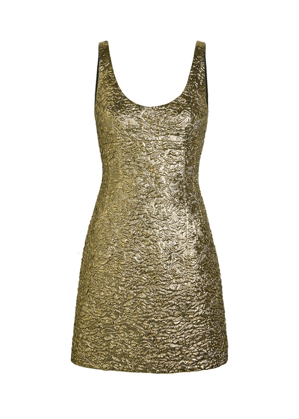 Photo: Emilia Wickstead Einna Metallic Cloqué Mini Dress Gold