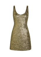 Emilia Wickstead Einna Metallic Cloqué Mini Dress Gold