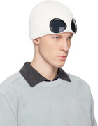 C.P. Company Off-White Cotton Goggle Beanie