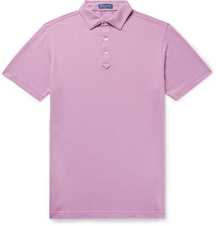 Photo: Peter Millar - Ace Cotton-Blend Piqué Polo Shirt - Pink