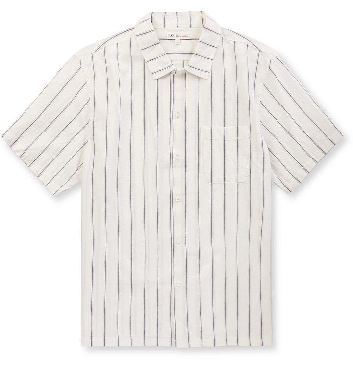 Photo: Alex Mill - Camp-Collar Striped Cotton and Linen-Blend Shirt - Neutrals