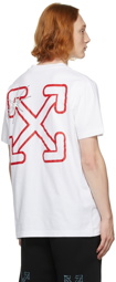 Off-White White & Red Starred Arrow T-Shirt