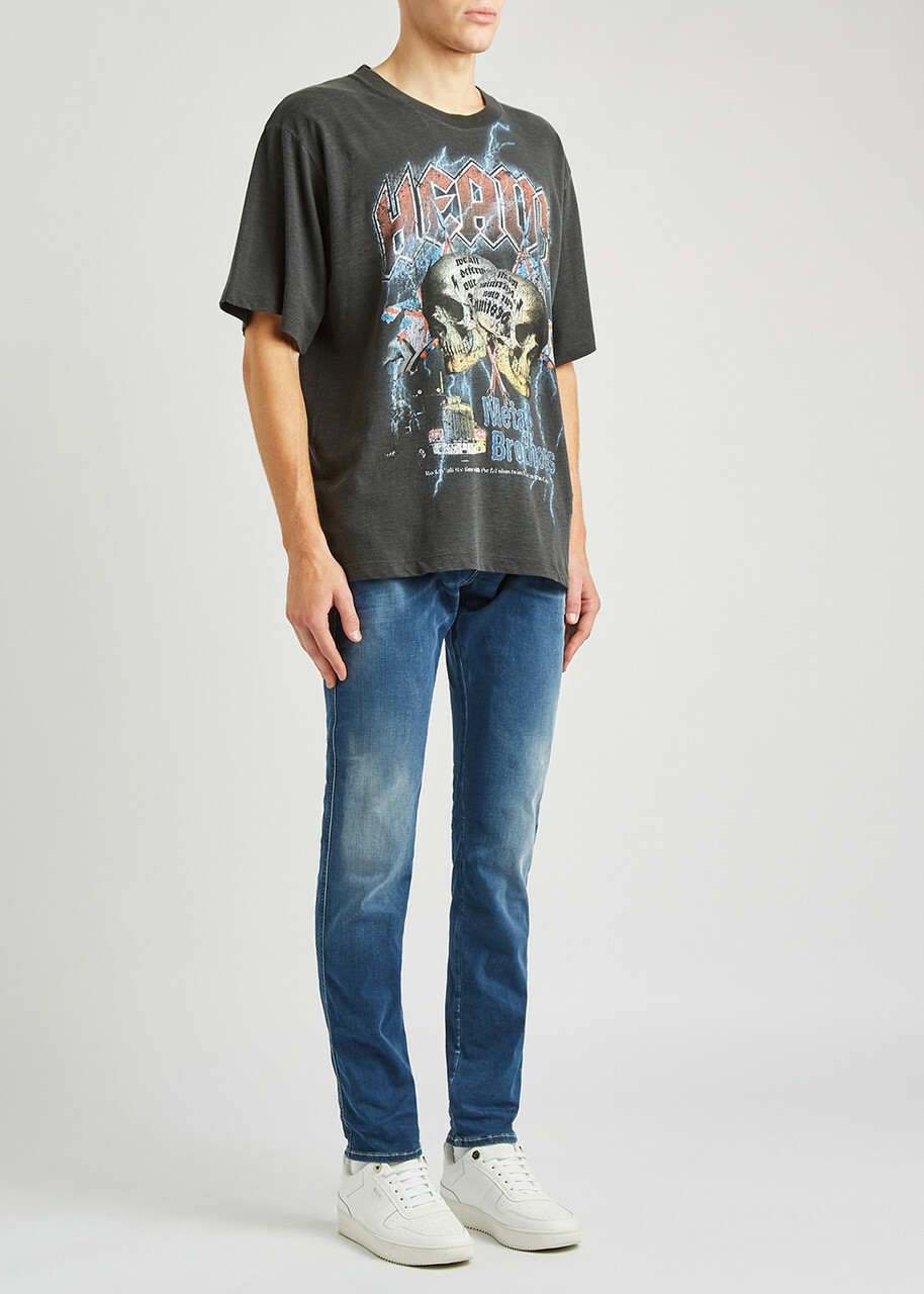 Replay Anbass Hyperflex Re-Used Blue Slim-leg Jeans Mid Blu