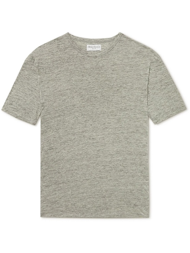 Photo: Officine Générale - Slim-Fit Garment-Dyed Linen T-Shirt - Gray