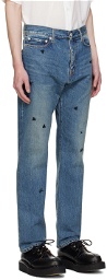 UNDERCOVER Blue Embroidered Jeans