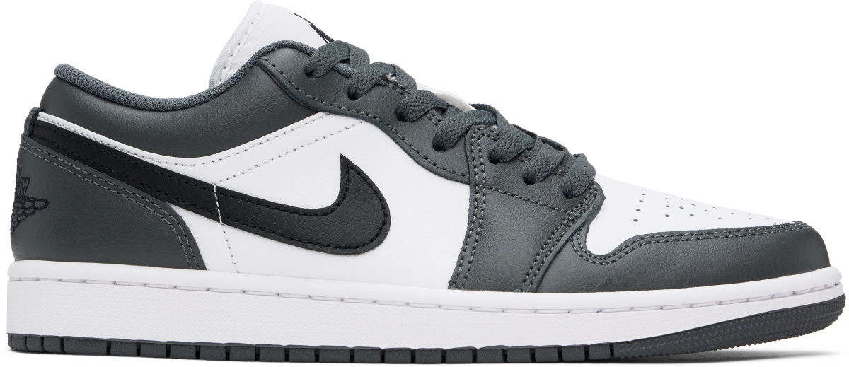 Nike Jordan Big Kids White & Gray Air Jordan 1 Low Sneakers
