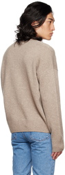 AMI Alexandre Mattiussi Taupe Ami de Cœur Sweater