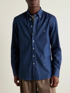 Etro - Button-Down Collar Logo-Embroidered Cotton-Chambray Shirt - Blue