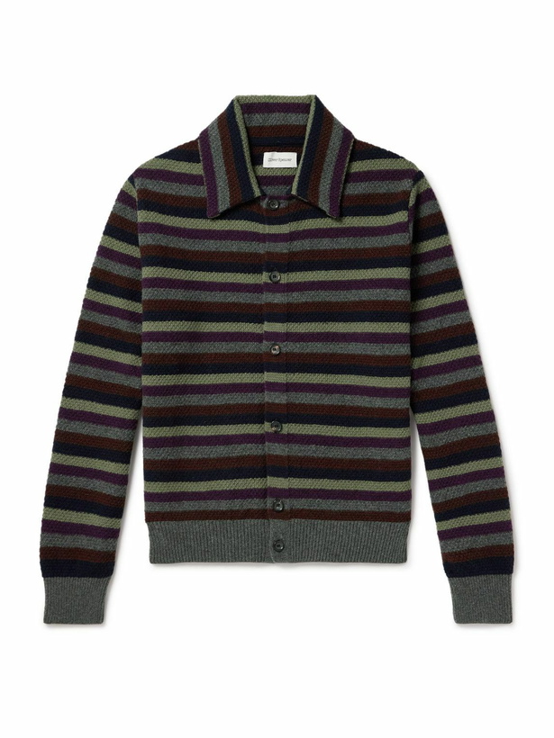 Photo: Oliver Spencer - Britten Striped Wool Cardigan - Gray