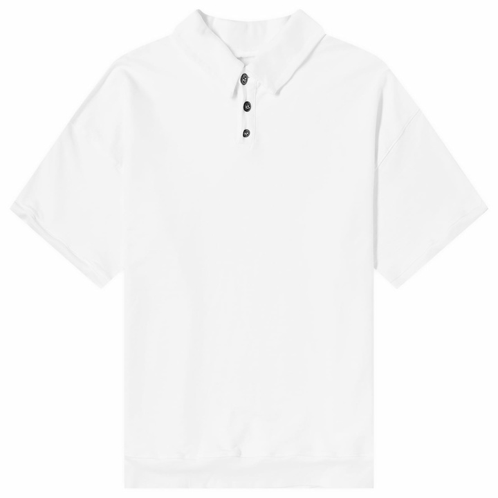 Photo: Monitaly Men's French Terry Polo Shirt in White