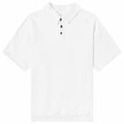 Monitaly Men's French Terry Polo Shirt in White