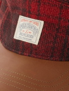 Polo Ralph Lauren - Polo Country Logo-Appliquéd Checked Leather-Trimmed Fleece and Wool Hat - Red