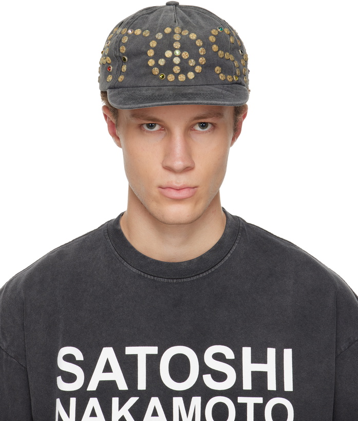 Photo: Satoshi Nakamoto Black Studded Wrap Around Cap