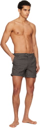 TOM FORD Black Mid Dot Print Nylon Swim Shorts