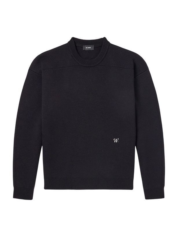 Photo: Willy Chavarria - Embroidered Wool Sweater - Black