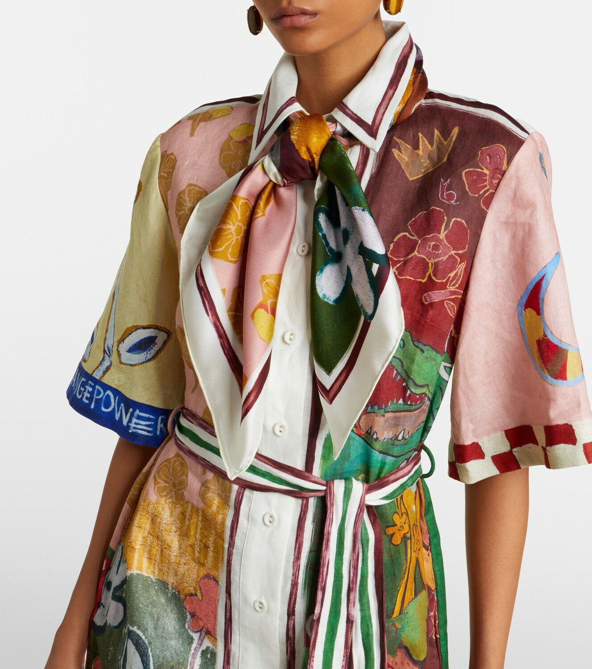 Alémais x MLAK printed silk twill scarf