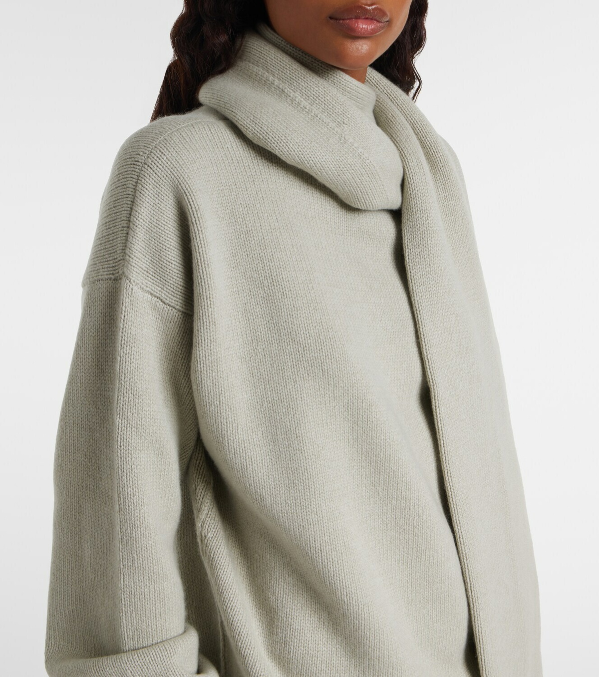 Calvin Klein Collection Scarf-detail cashmere sweater