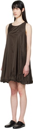 AMOMENTO Brown Nylon Volume Minidress