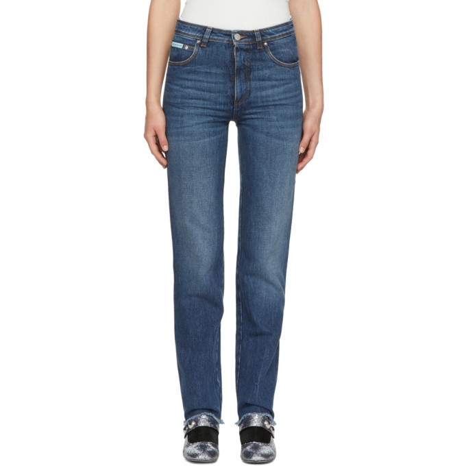 Photo: Alexachung Blue Triple Stitch Frayed Jeans