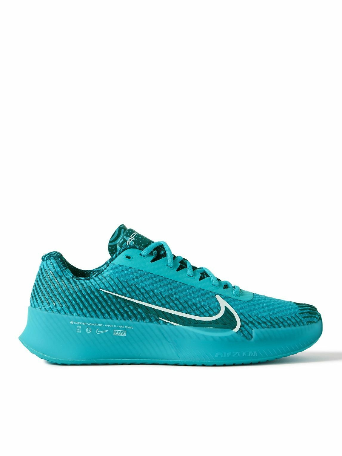 Photo: Nike Tennis - Air Zoom Vapor 11 Rubber-Trimmed Mesh Tennis Sneakers - Blue