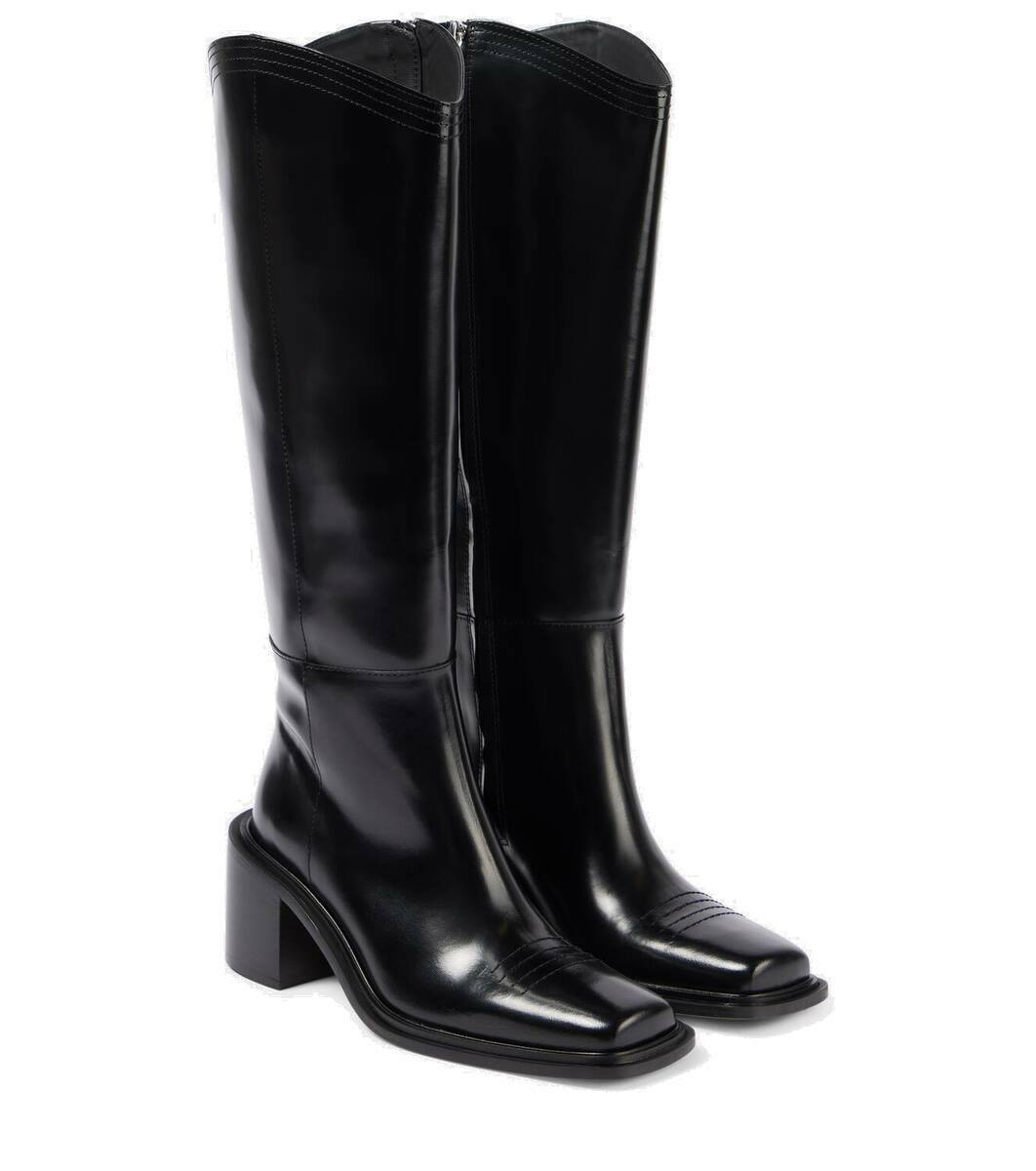 送料関税込★Souliers Martinez★サマンタ70ニーハイブーツ RIANA - Black Leather Knee High Boots – Souliers Martinez