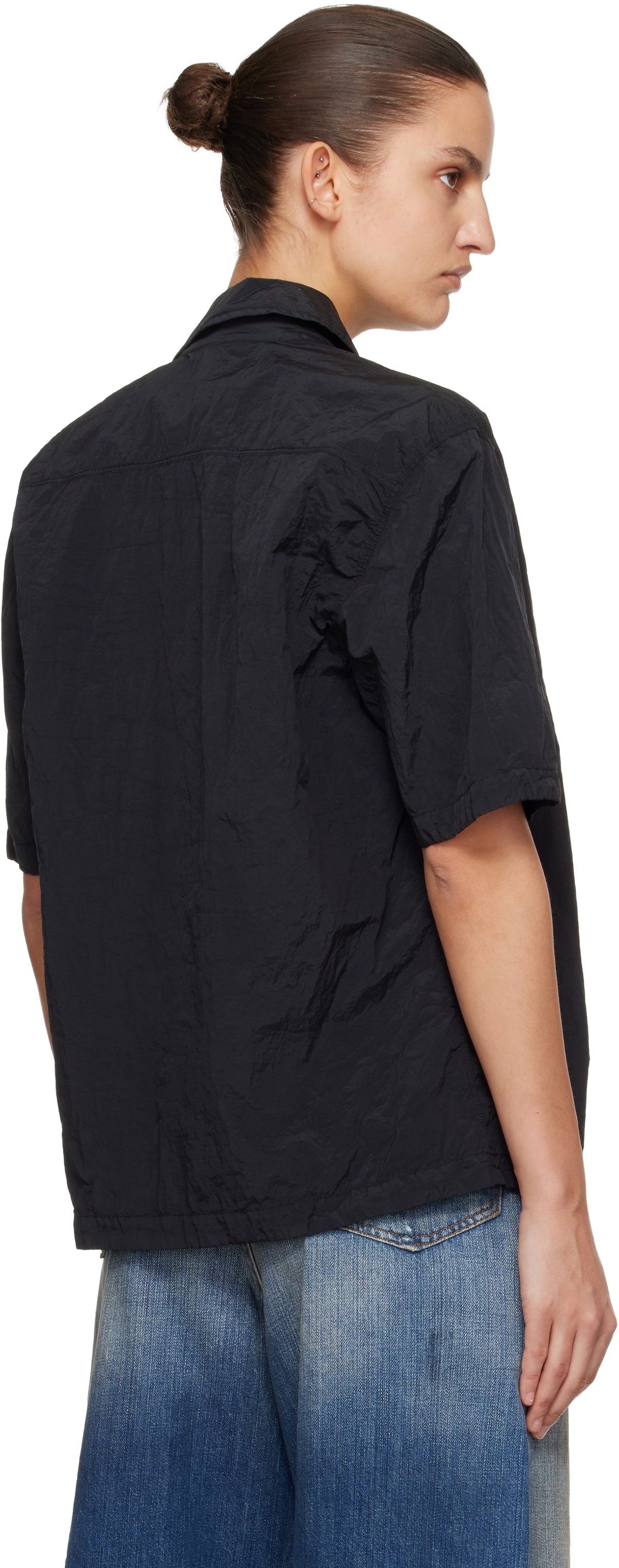 Stone Island Black 1200028 Nylon Metal ECONYL Shirt