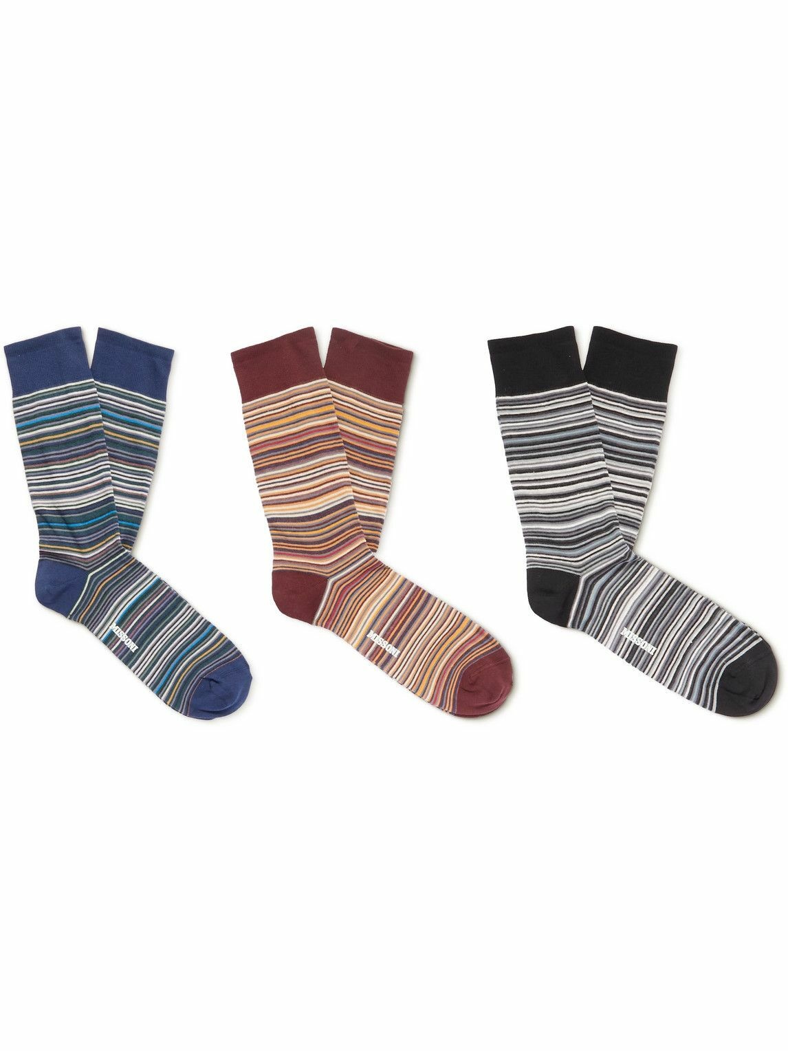 Photo: Missoni - Three-Pack Striped Cotton-Blend Socks - Multi
