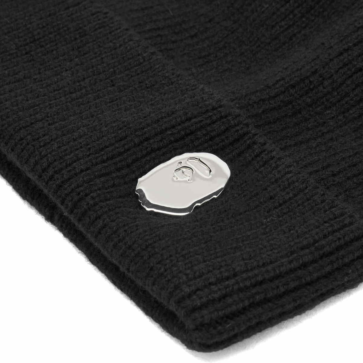 A Bathing Ape Men's One Point Knitted Beanie Hat in Black 