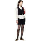 GANNI Black Cotton Cashmere Crochet Applique Vest