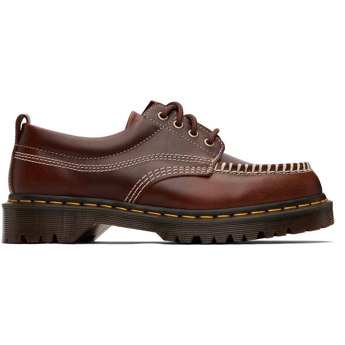 Dr. Martens Brown Lowell Leather Moc Toe Derbys