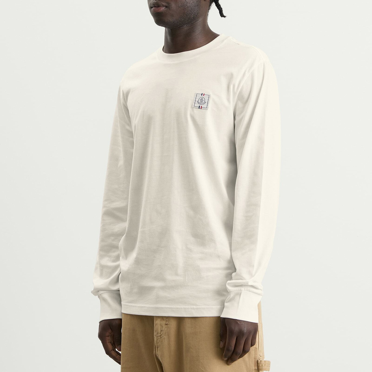 Moncler Men's Long Sleeve Cotton T-Shirt in White