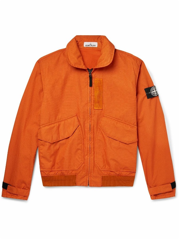 Photo: Stone Island - Reflective Garment-Dyed Ripstop Bomber Jacket - Orange
