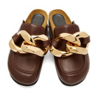 JW Anderson Brown Nappa Curb Chain Loafers